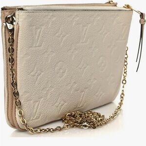 LV Double Zip Pochette Monogram Empreinte Leather
